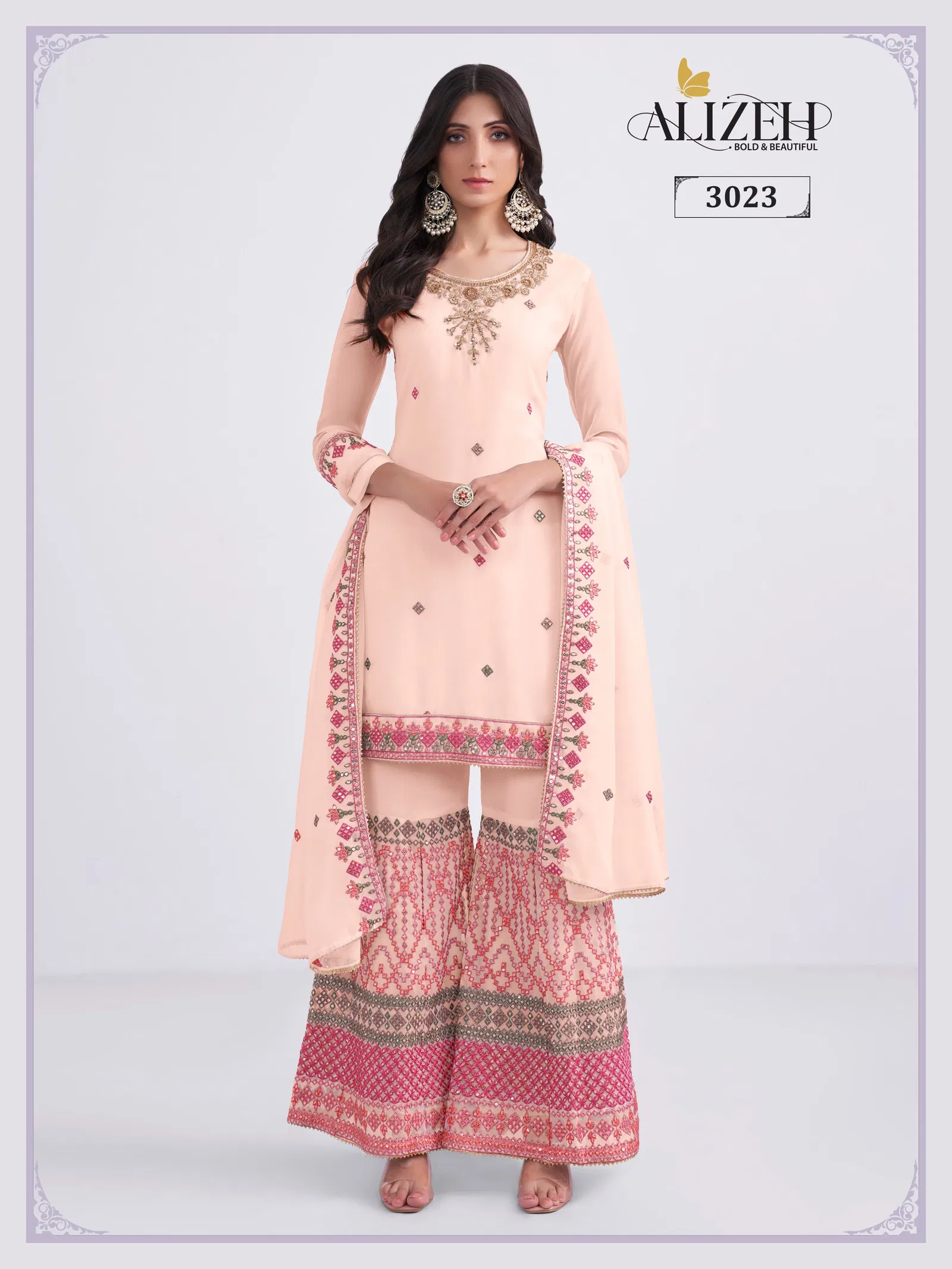 Almora Vol 6 by Alizeh Georgette Sharara Salwar Kameez